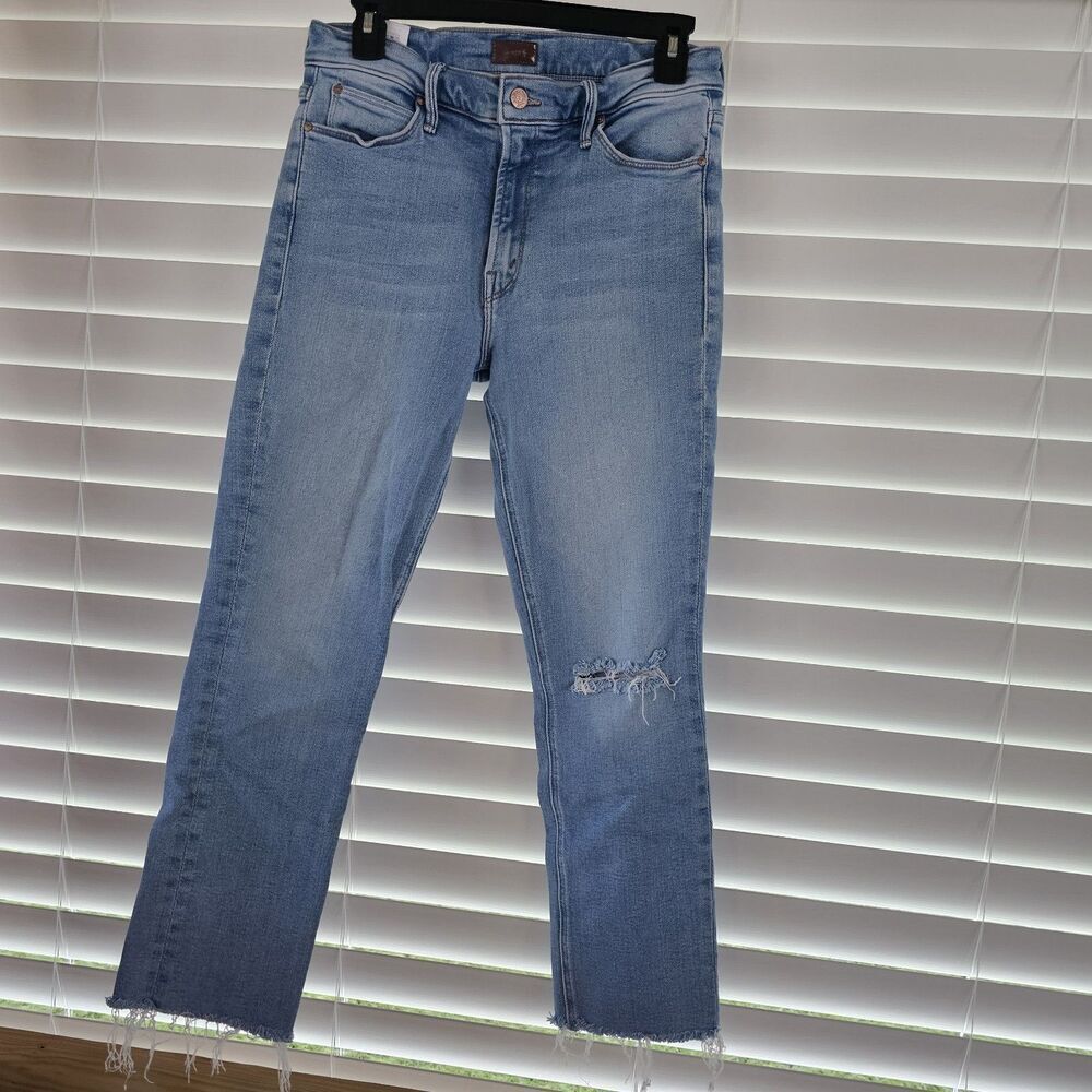 Mother The Mid Rise Dazzler Ankle Fray In Hopeless Romantic Women's Size 29